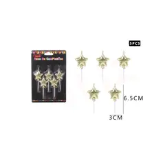 GENERICO - Vela Dorada De Estrella 5 Pcs