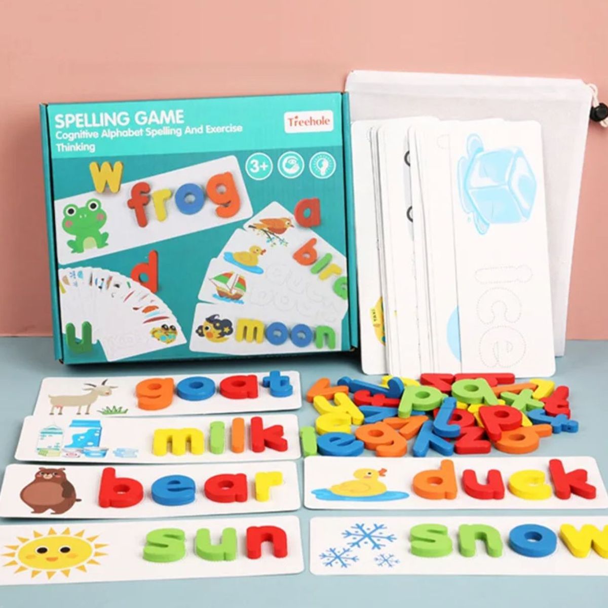 GENERICO - Juego De Palabras De Deletreo Juego Montessori Puzzle De Mad