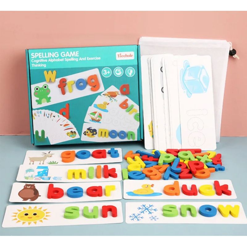 GENERICO - Juego De Palabras De Deletreo Juego Montessori Puzzle De Mad