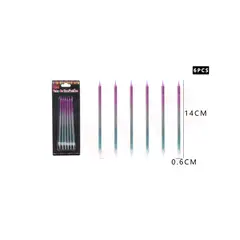 GENERICO - Vela De Cumpleaños Multicolores 6Pcs