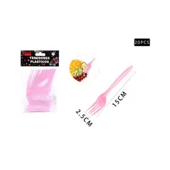 GENERICO - Tenedores Rosa 20 Pcs Fiestas