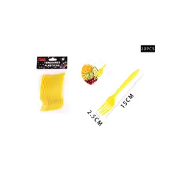 GENERICO - Tenedores Amarillo 20 Pcs Fiestas