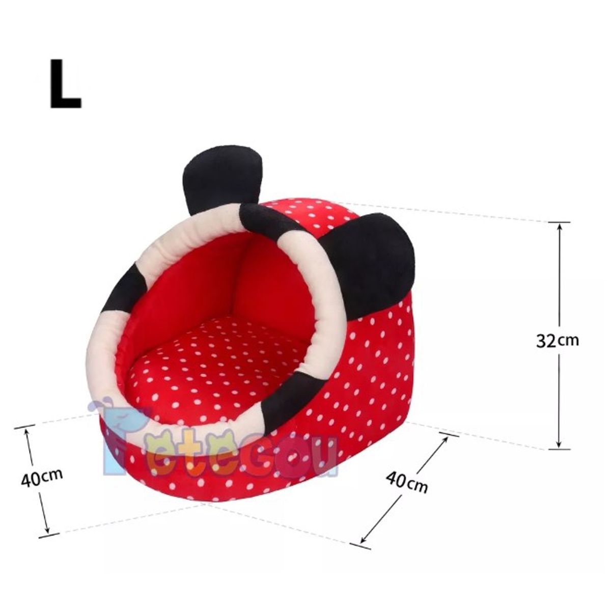 GENERICO - Cama Con Forma De Ratón Para Mascotas Talla L Rojo