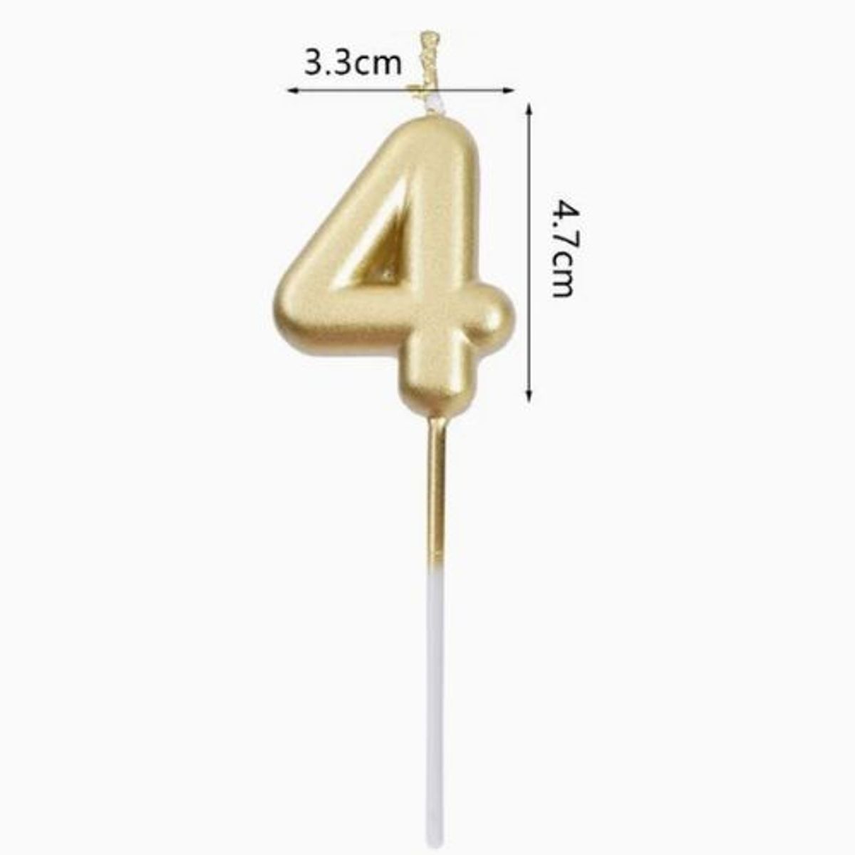 GENERICO - Vela De Cumpleaños Color Dorada Numero 4 3X4 Cm