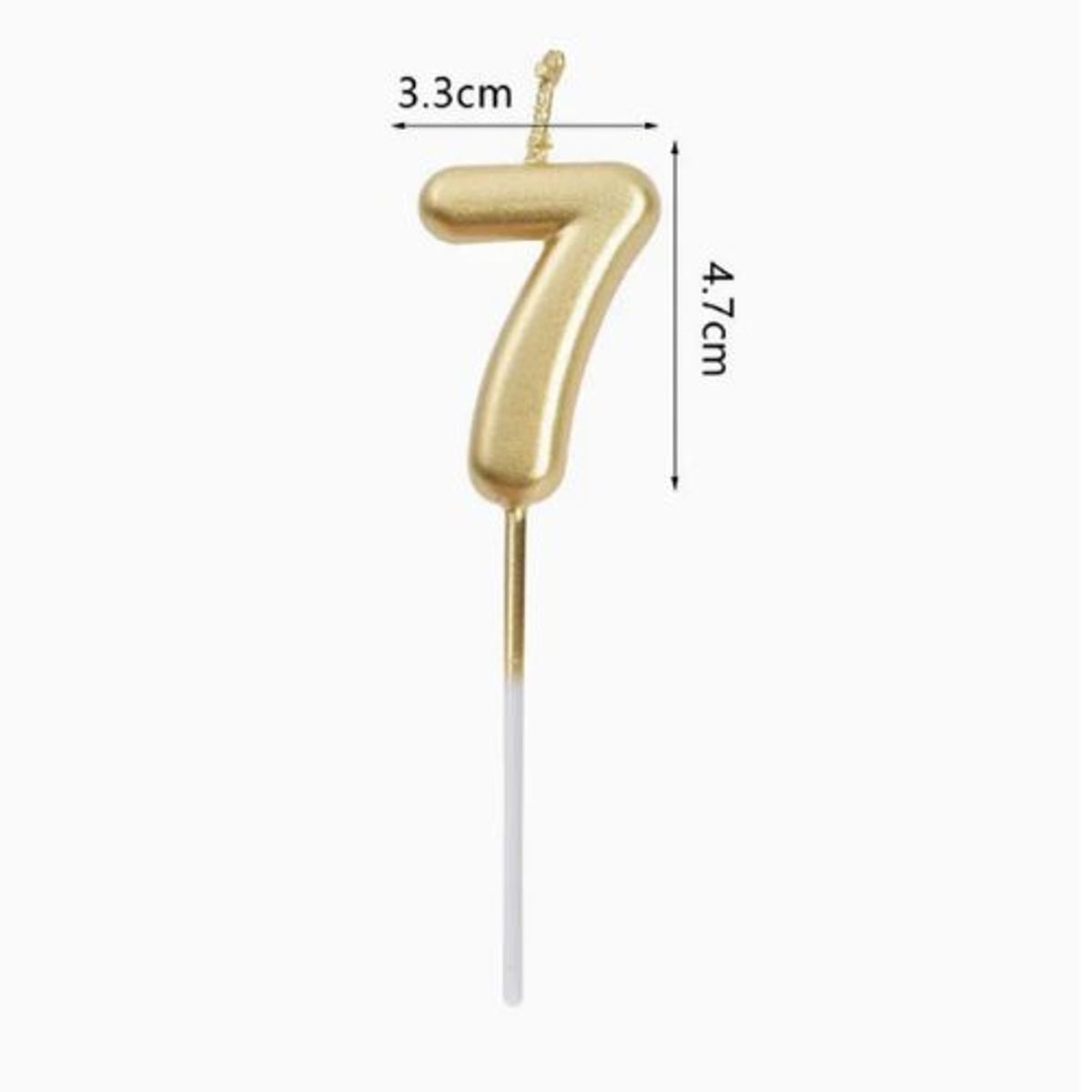 GENERICO - Vela De Cumpleaños Color Dorada Numero 7 3X4 Cm
