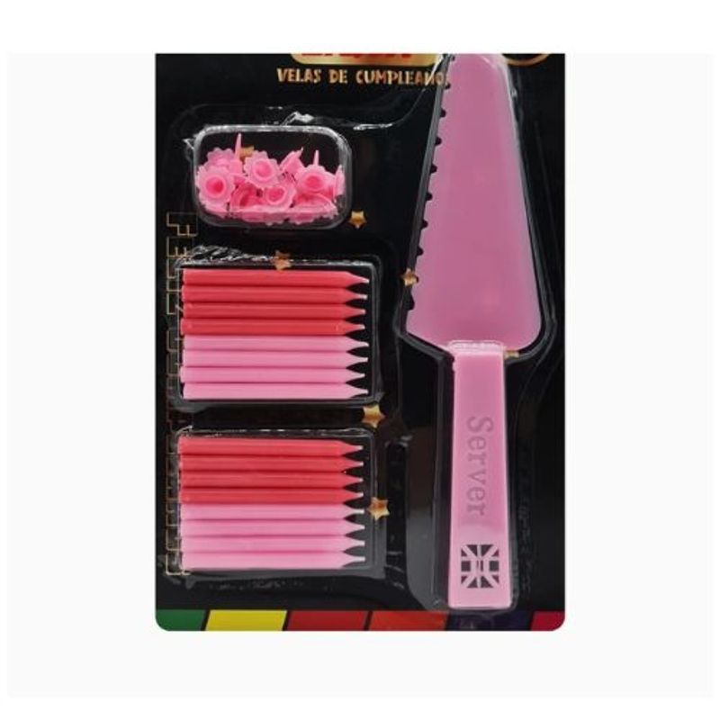 GENERICO - Velas Corta Pastel 17 Unidades Color Rosa