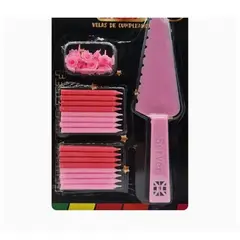 GENERICO - Velas Corta Pastel 17 Unidades Color Rosa