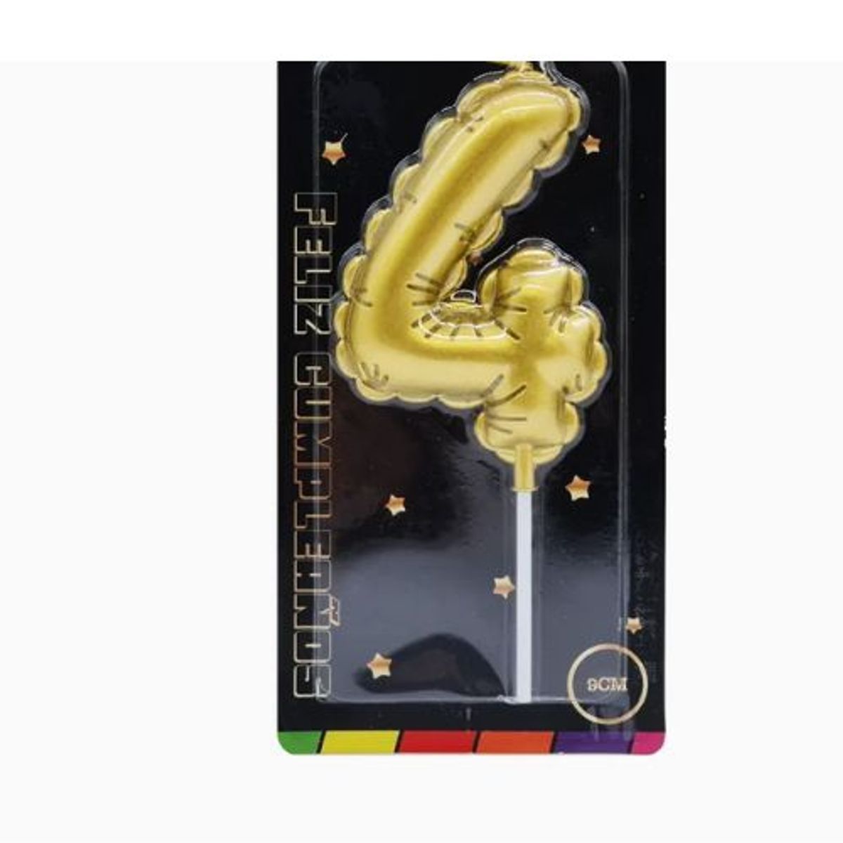 GENERICO - Velas Cumpleaños Color Doradas Cera Numero 4