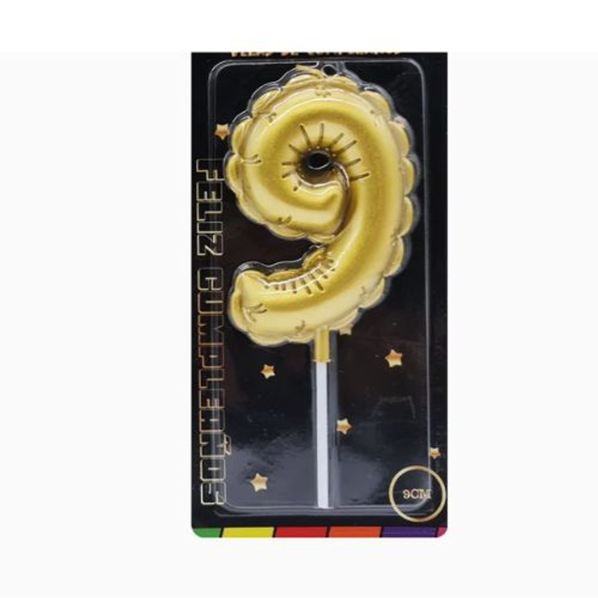 GENERICO - Velas Cumpleaños Color Doradas Cera Numero 9