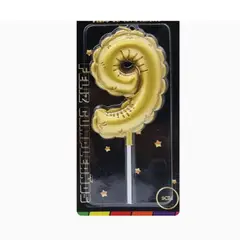 GENERICO - Velas Cumpleaños Color Doradas Cera Numero 9