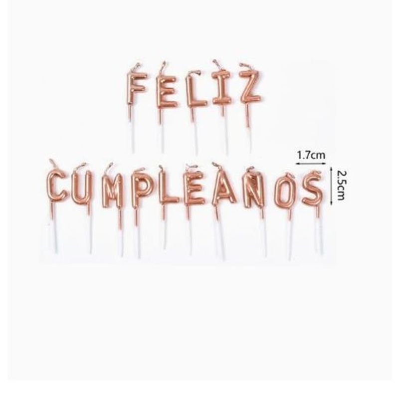 GENERICO - Velas Cumpleaños Color Oro Rosa 1X2 Cm