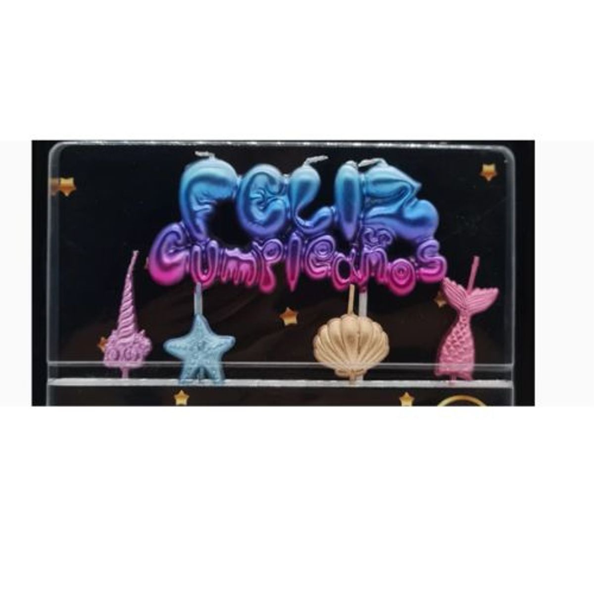 GENERICO - Velas Feliz Cumpleaños 5 Unidades Multicolor