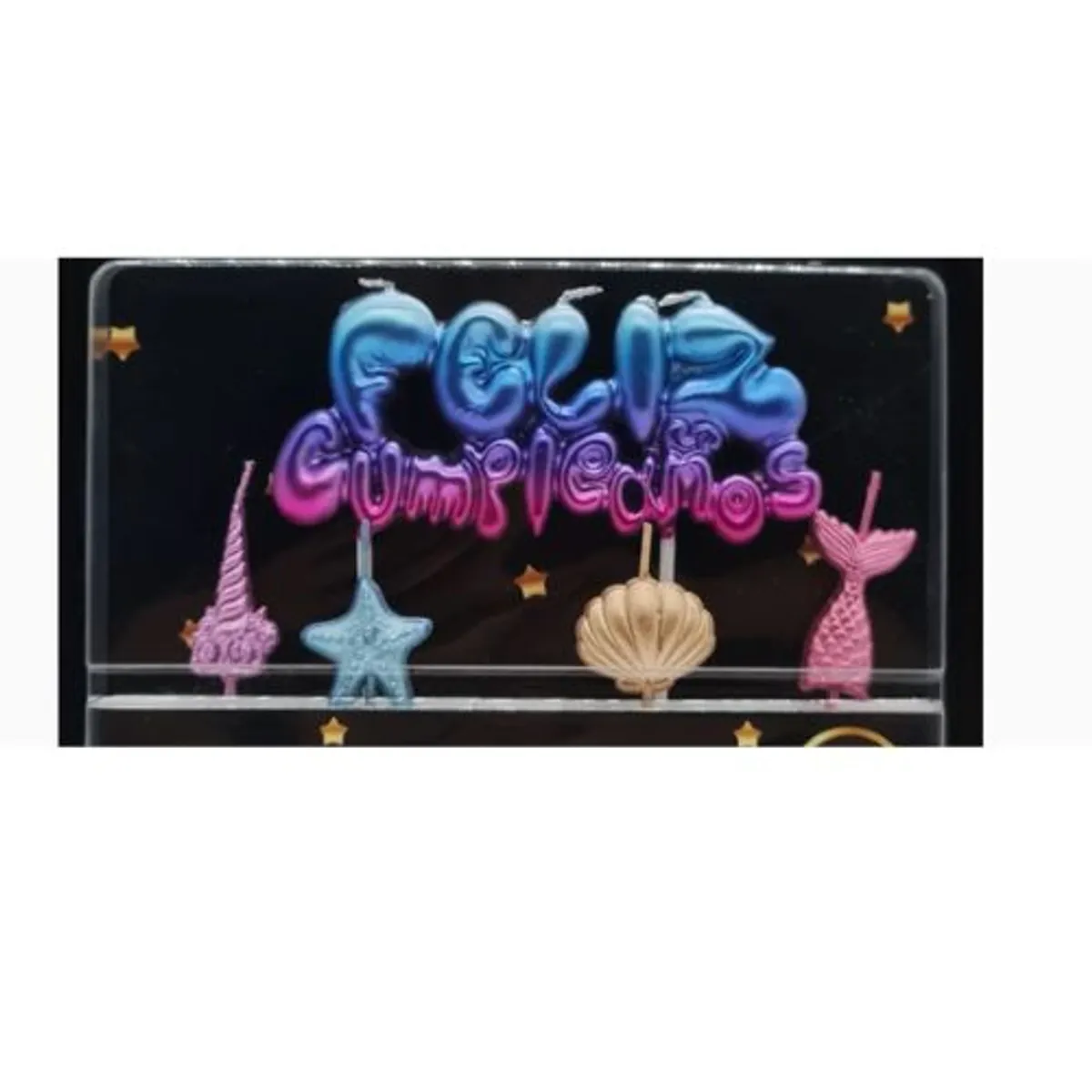 GENERICO - Velas Feliz Cumpleaños 5 Unidades Multicolor