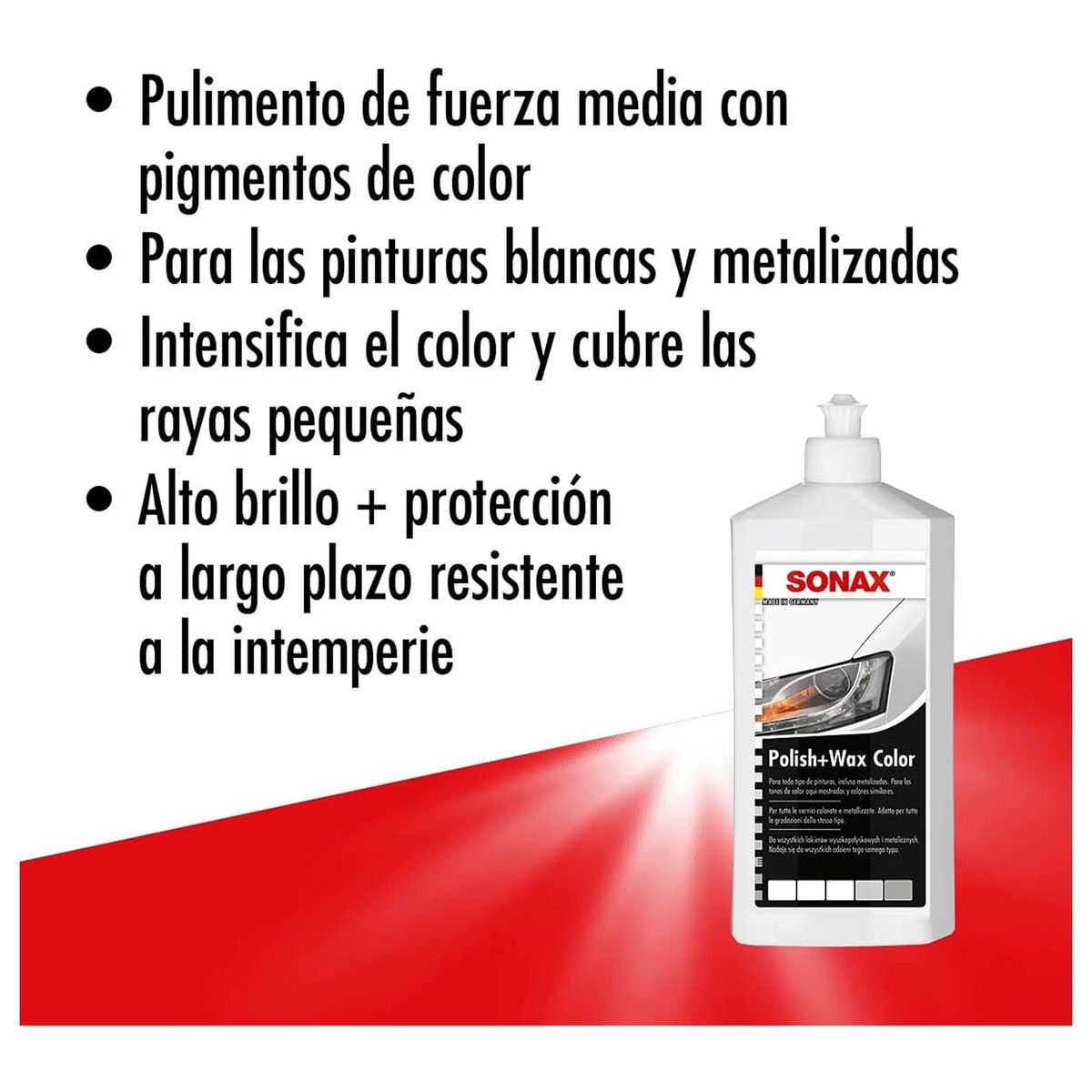 SONAX - Cera Abrillantadora Sonax Polish & Wax Color Negro 500 ml