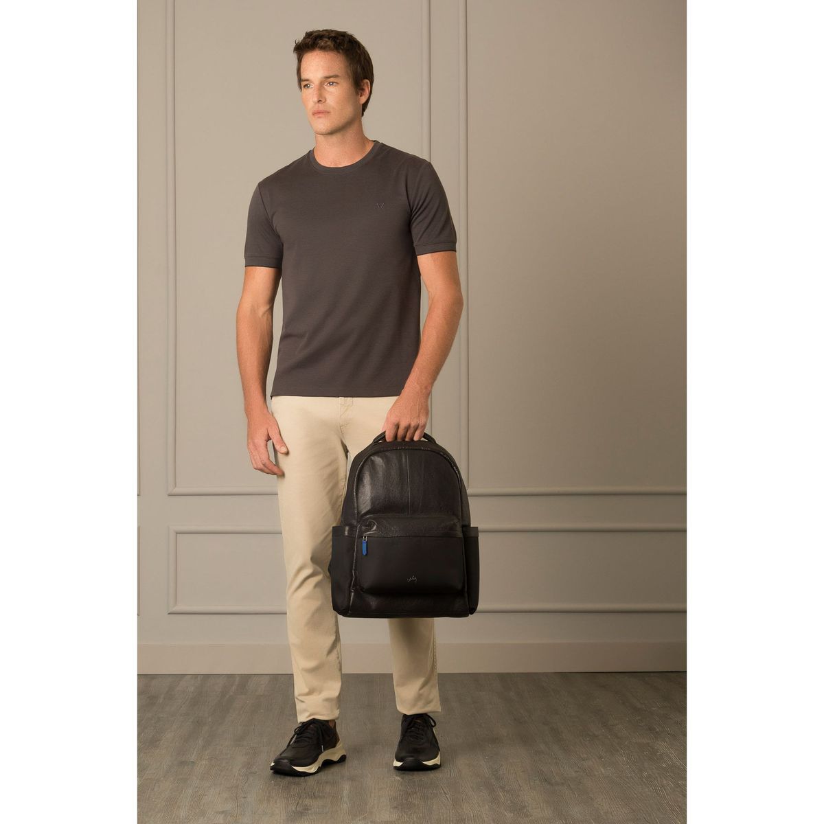 VELEZ - Vélez Mochila Fagus 2.0 De Cuero Hombre Lona En Nylon Negro