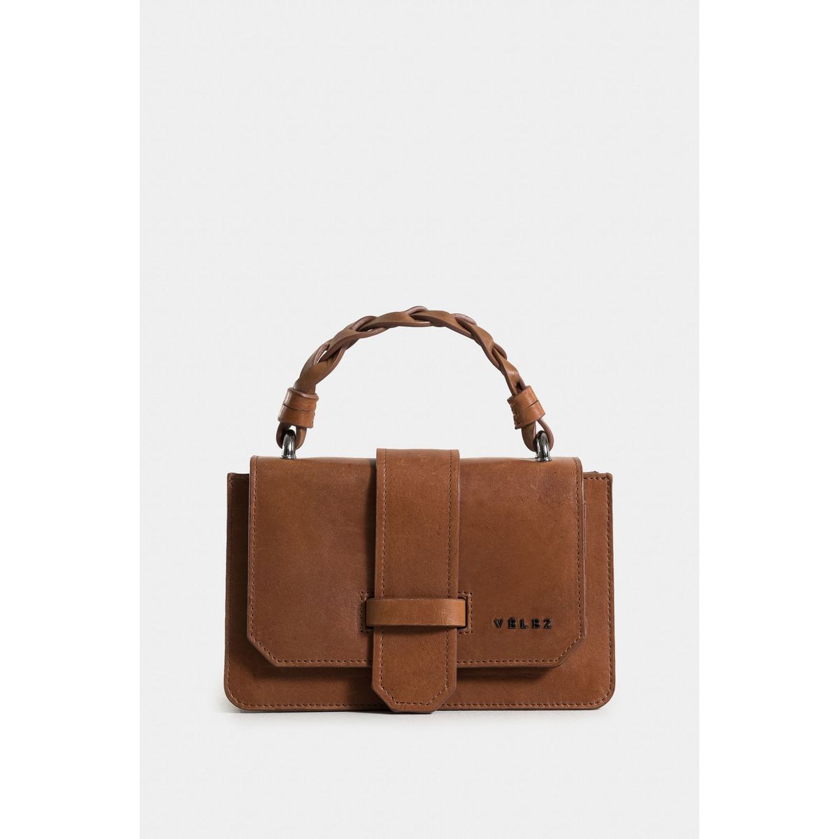 VELEZ - Vélez Mini Cartera Garniel Cuero Mujer Manija Trenzada Miel