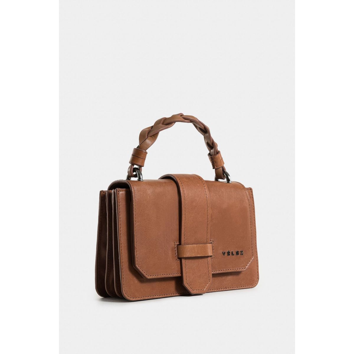 VELEZ - Vélez Mini Cartera Garniel Cuero Mujer Manija Trenzada Miel