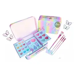 GENERICO - Maquillaje Infantil Niñas Maleta Mariposa + Set De Brochas