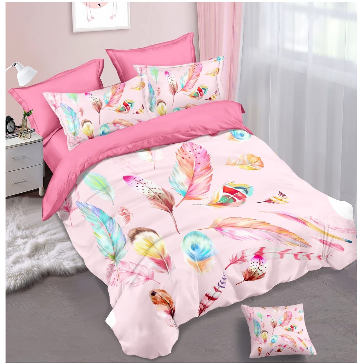 COMPRAPO - Cubrecama Quilt Infantil Juvenil Liviano 1.5 Pza Mod. Light Feathers