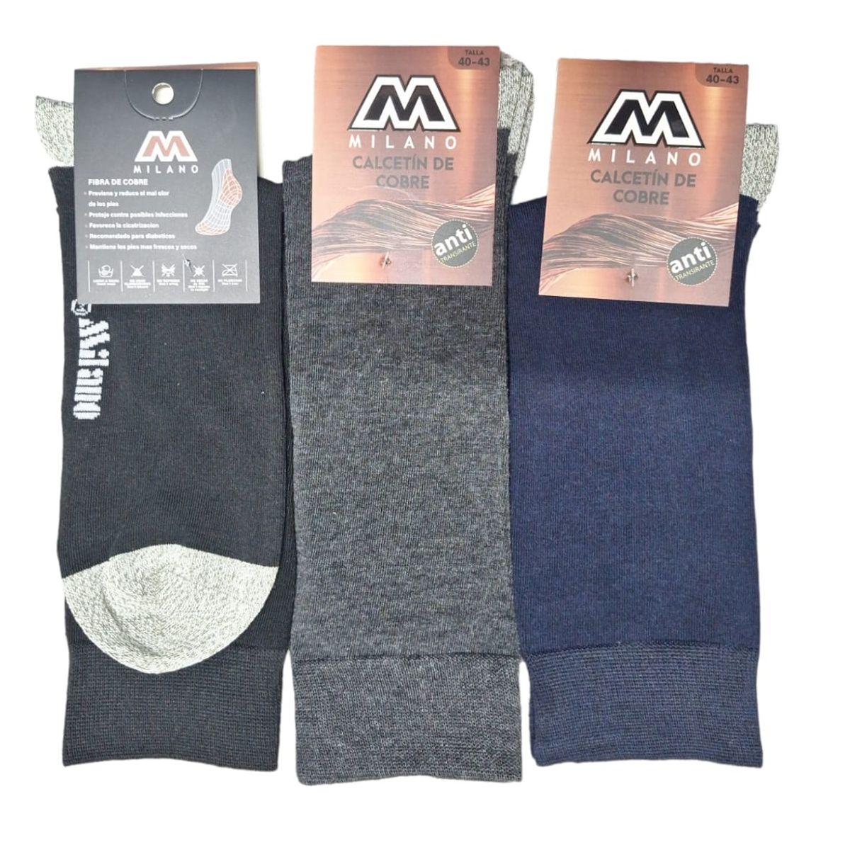 GARSIL - Calcetines De Vestir Para Hombre De Algdon Con Fibra De Cobre - Docena