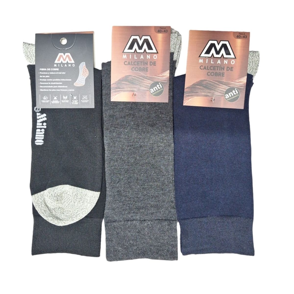 GARSIL - 6 Pares De Calcetines De Vestir Para Hombre De Algdon Y Fibra De Cobre