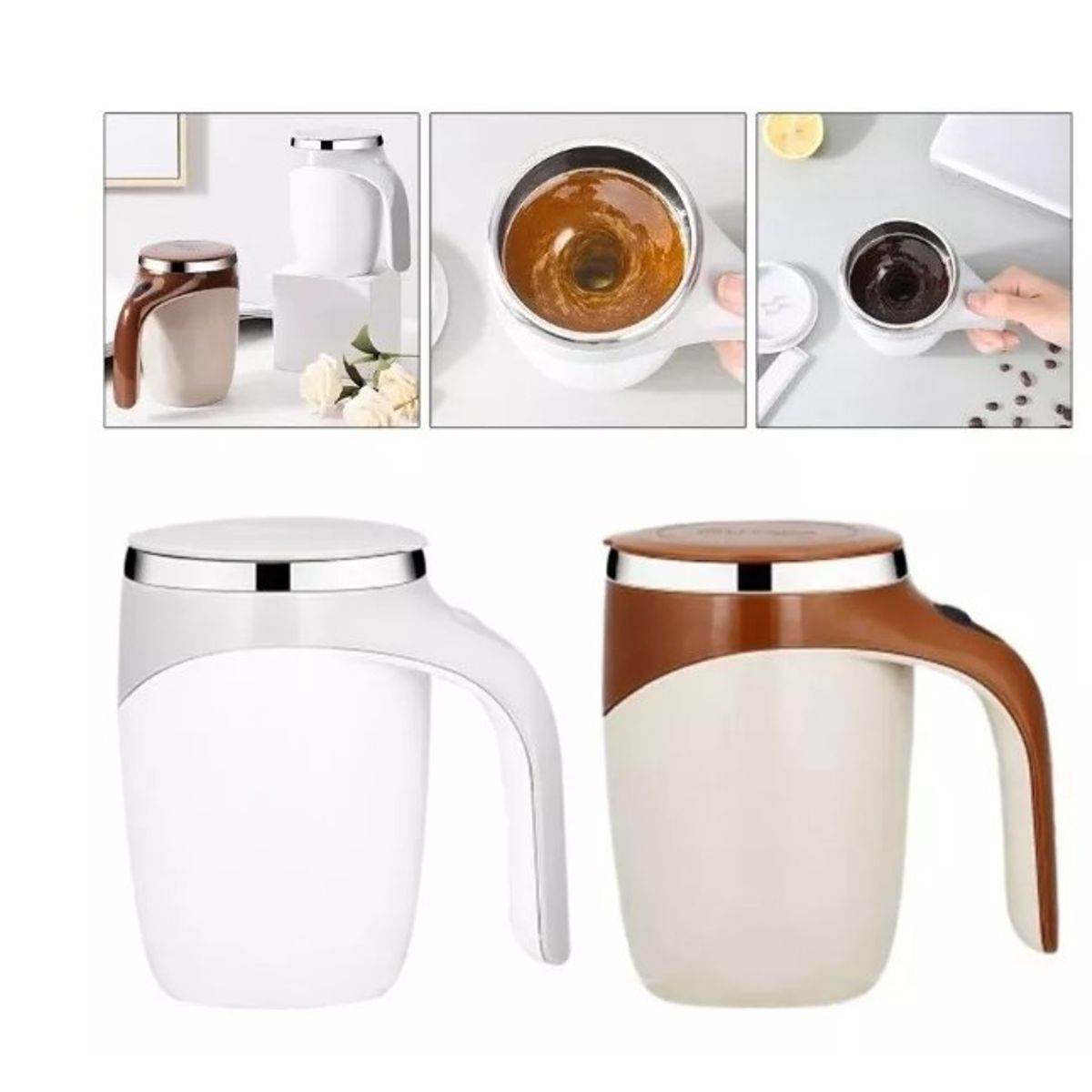 GENERICO - Taza Café Agitación Magnética Automática Mezclador Térmico Chocolate