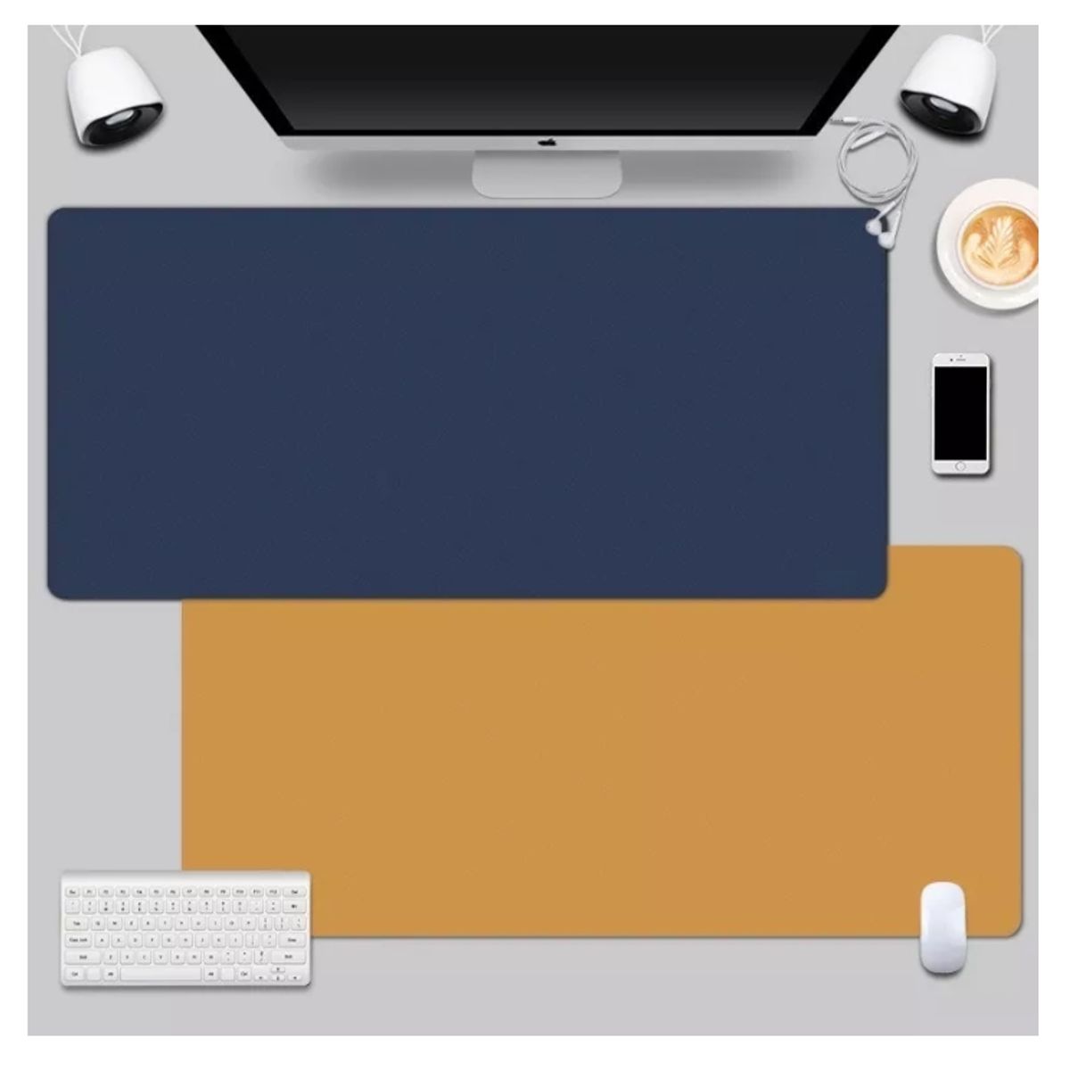 GENERICO - Alfombrilla Mousepad De Cuero Impermeable Reversible 60x30cm