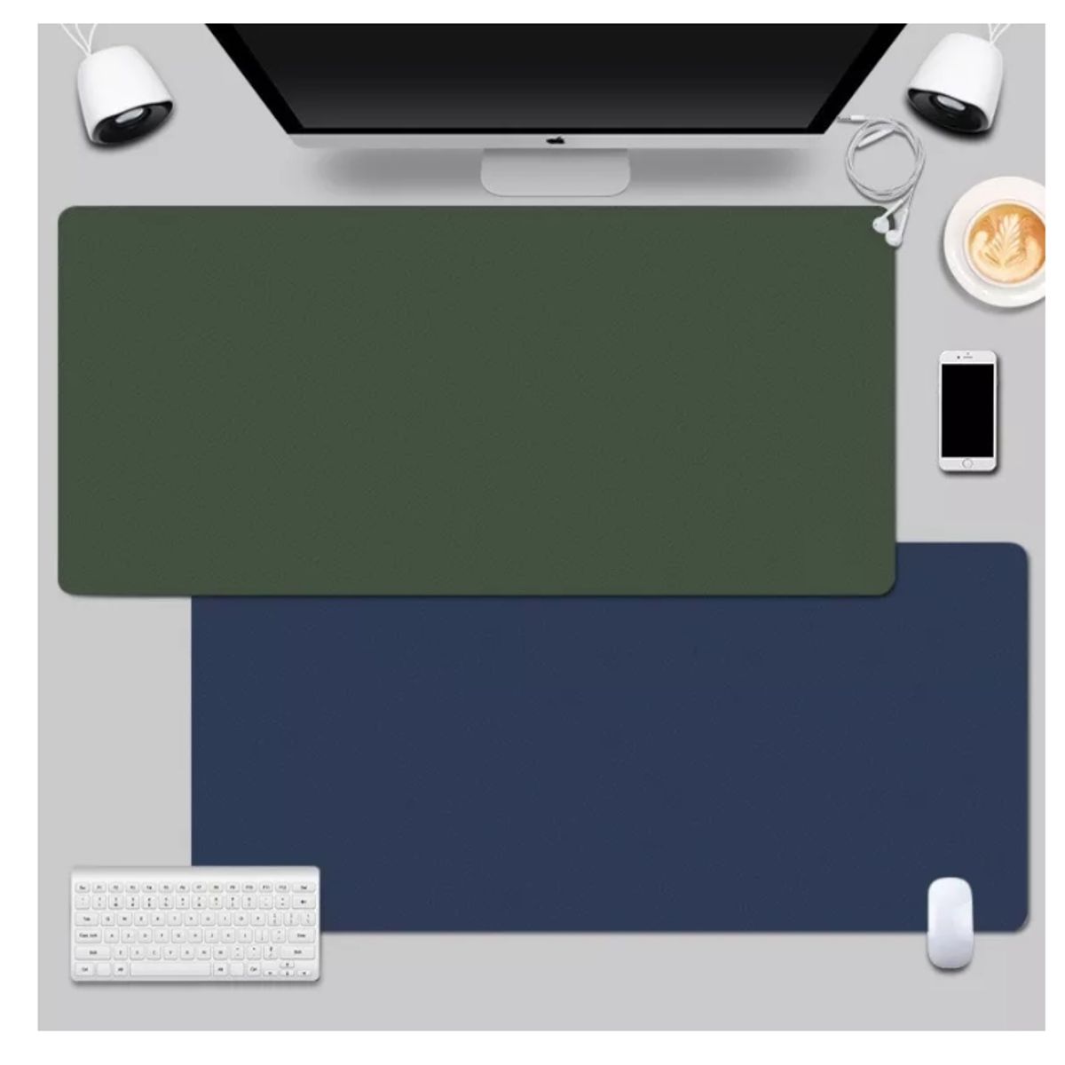 GENERICO - Alfombrilla Mousepad De Cuero Impermeable Reversible 60x30cm