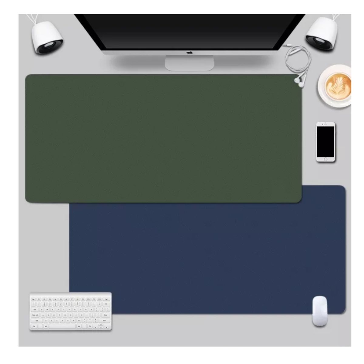 GENERICO - Alfombrilla Mousepad De Cuero Impermeable Reversible 60x30cm