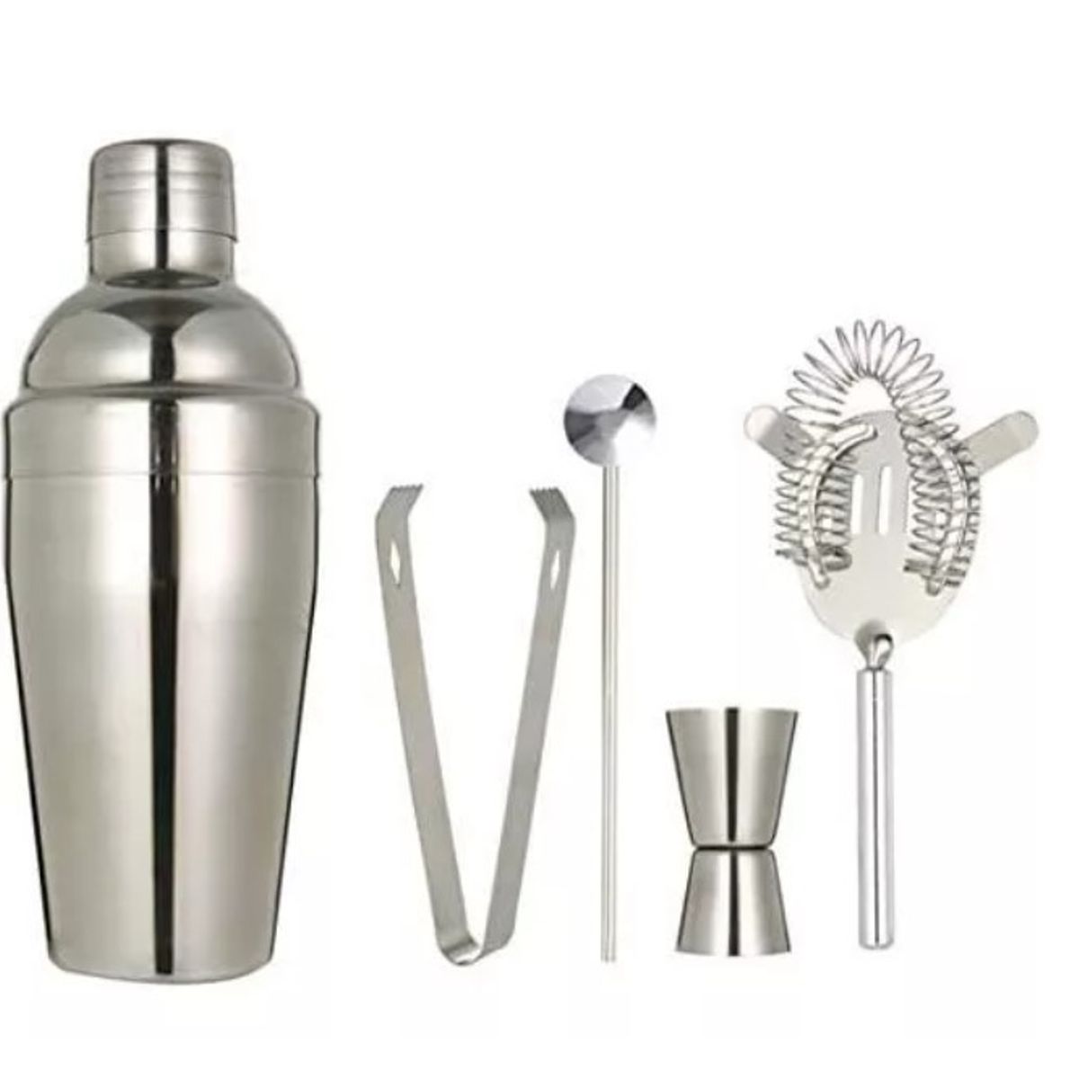 GENERICO - Set Bar Tender De 5 Piezas Kit De Accesorio Coctelera Acero