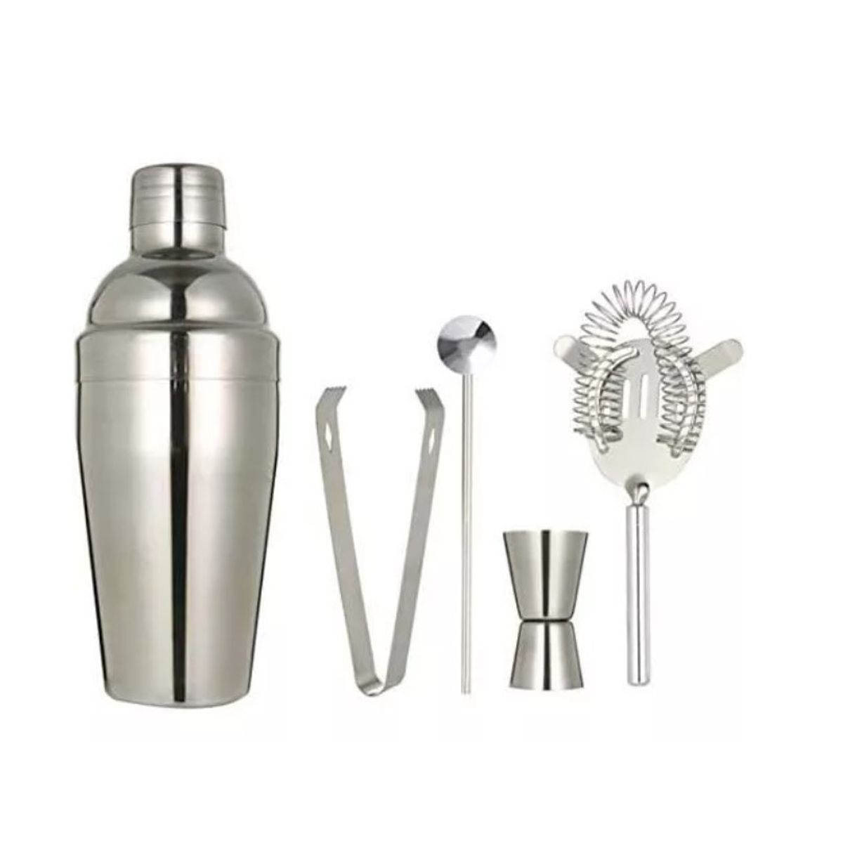 GENERICO - Set Bar Tender De 5 Piezas Kit De Accesorio Coctelera Acero