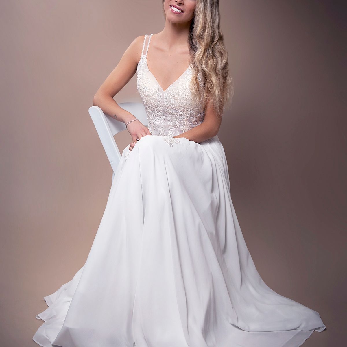 DULCENOVIA - Vestido de Novia Belén falda de Chifón Dulce Novia