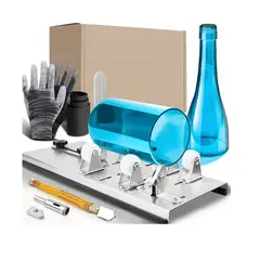 GENERICO - Cortador Botella Vidrio Base Metalica Kit Con Accesorios
