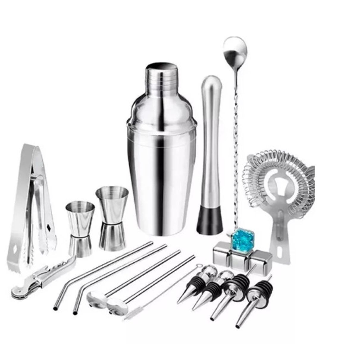 GENERICO - Kit De Cocteleria Tragos Kit Bartender Set Bartender 21 Pcs
