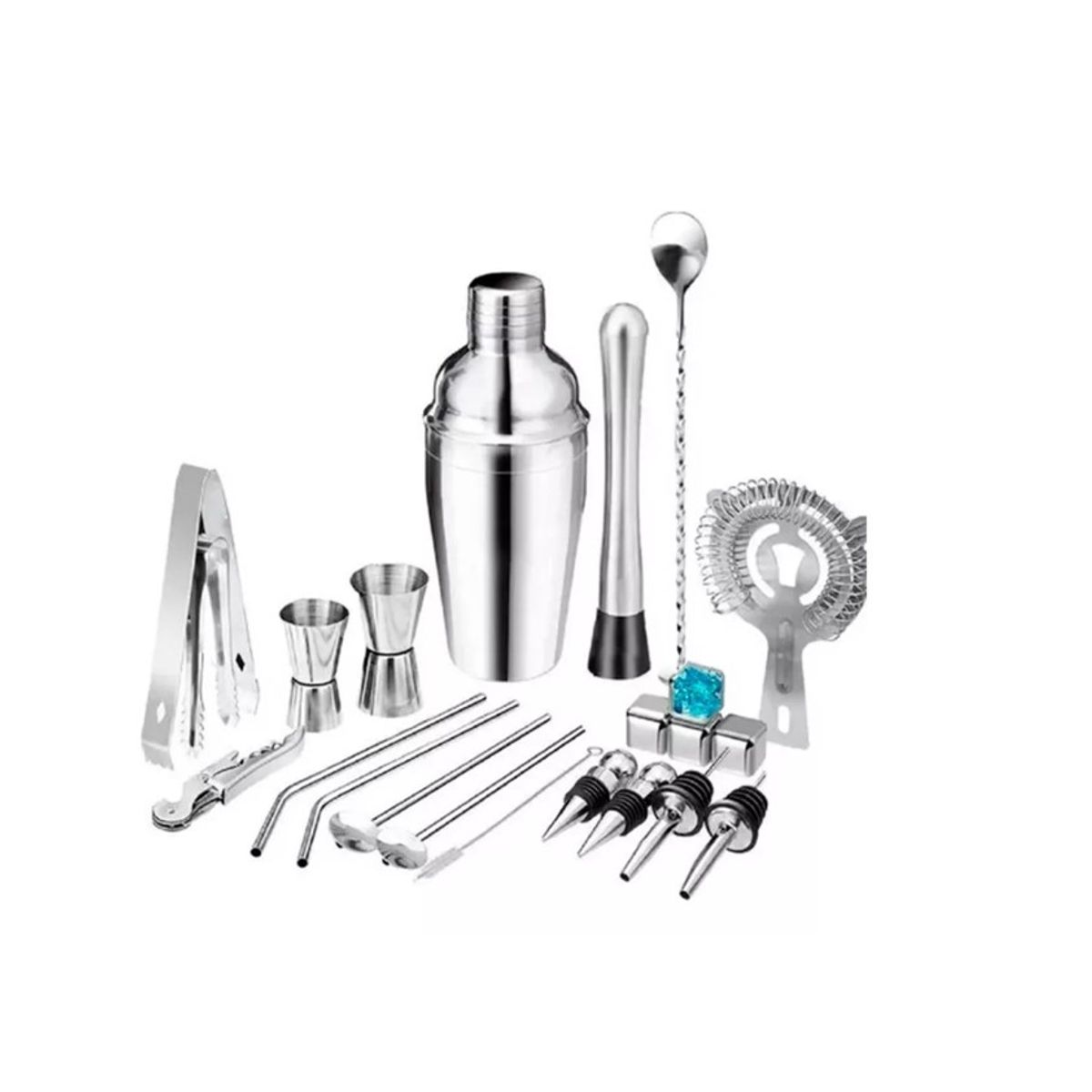 GENERICO - Kit De Cocteleria Tragos Kit Bartender Set Bartender 21 Pcs