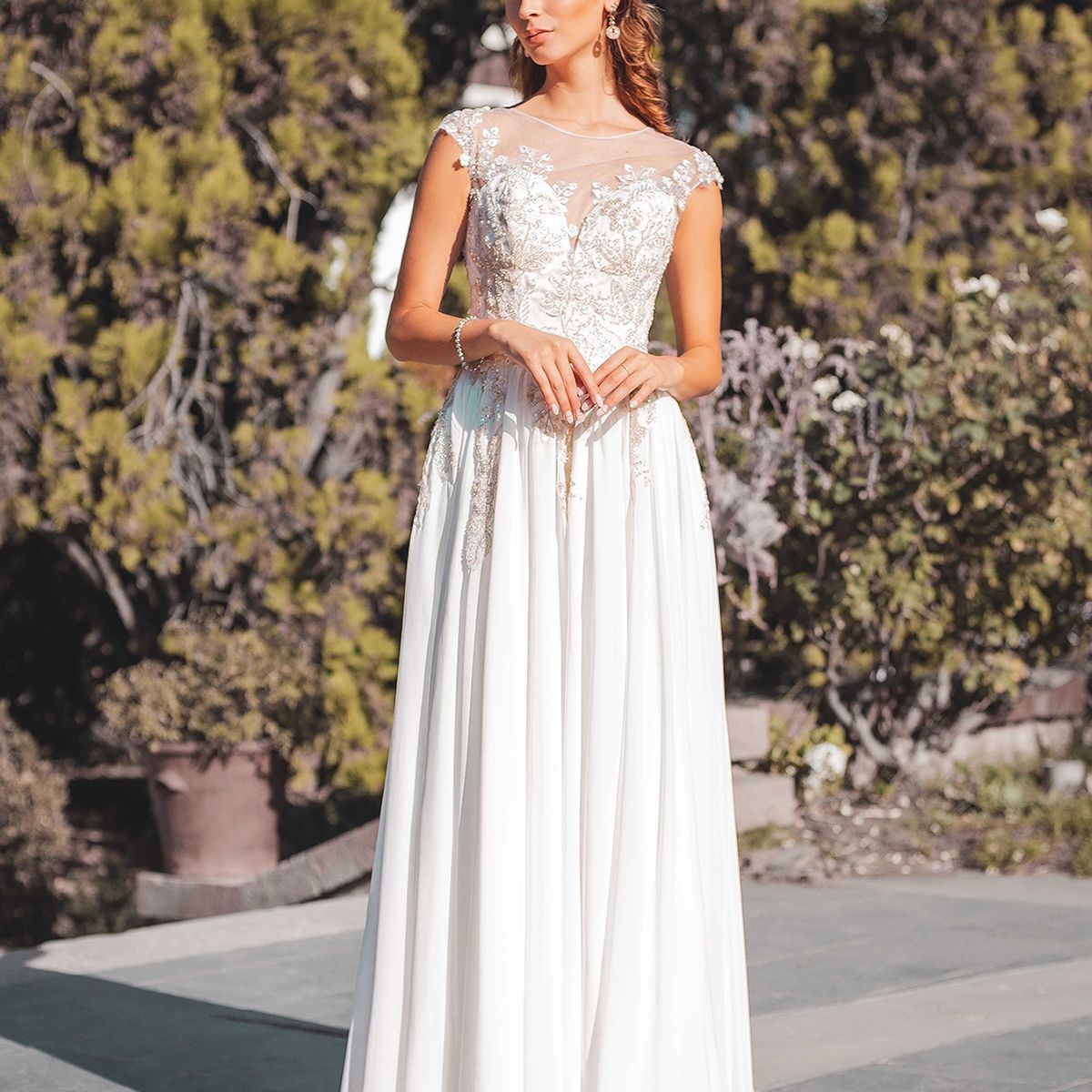 DULCENOVIA - Vestido de Novia Mikaela falda de Chifón Dulce Novia