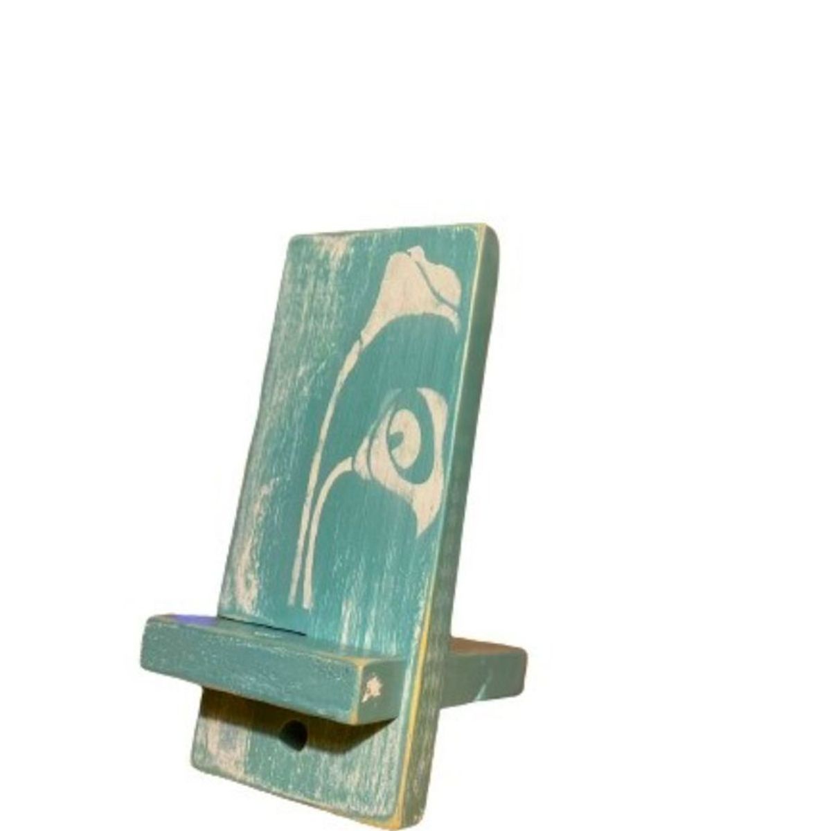 GENERICO - Soporte Celular de Madera Verde Vintage