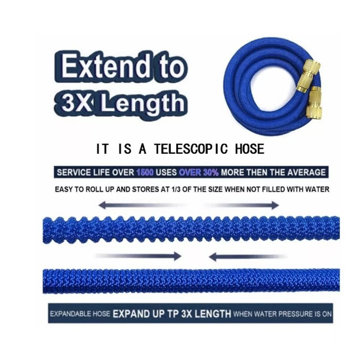 GENERICO - Manguera Extensible Jardín 6 Modos De Pulverización