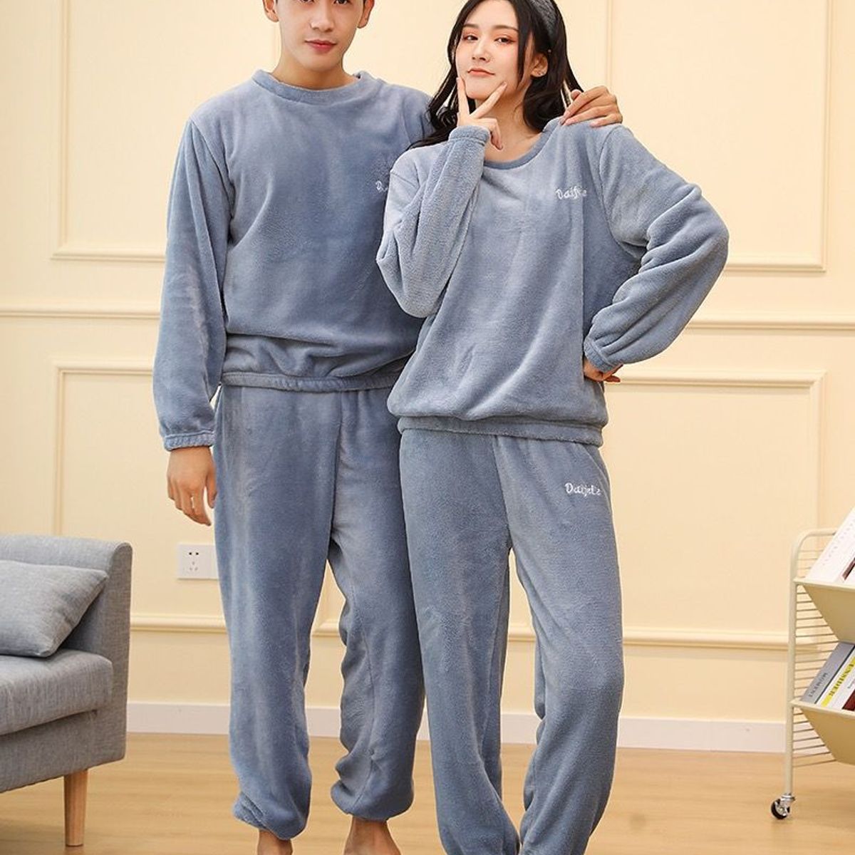 MV MOVAC - Pijama Conjunto Invierno Mujer Hombre Forro Polar Pantalón + Polerón