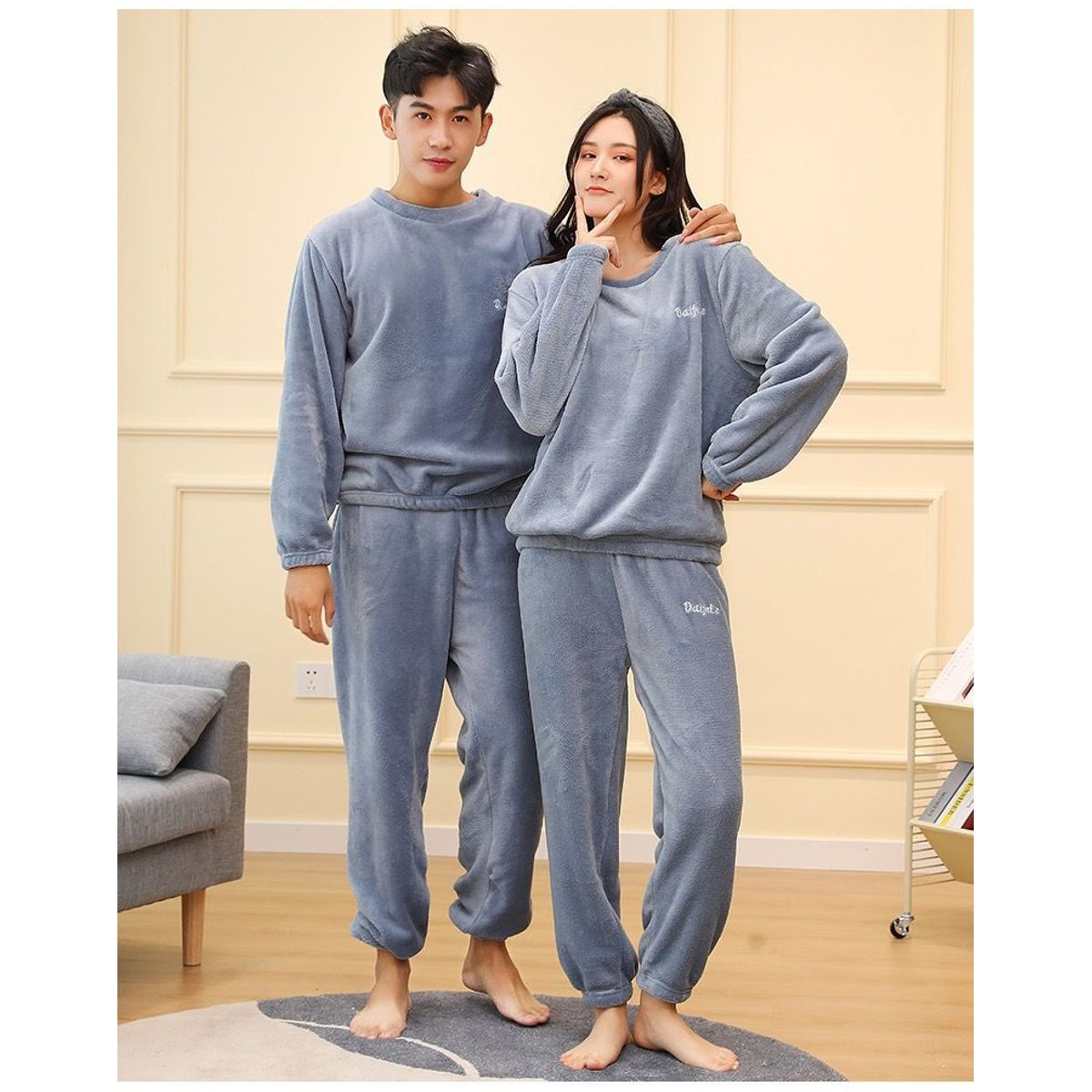 MV MOVAC - Pijama Conjunto Invierno Mujer Hombre Forro Polar Pantalón + Polerón