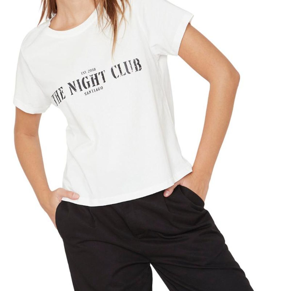 JACINTA TIENDA - Polera The night club blanca Jacinta Tienda