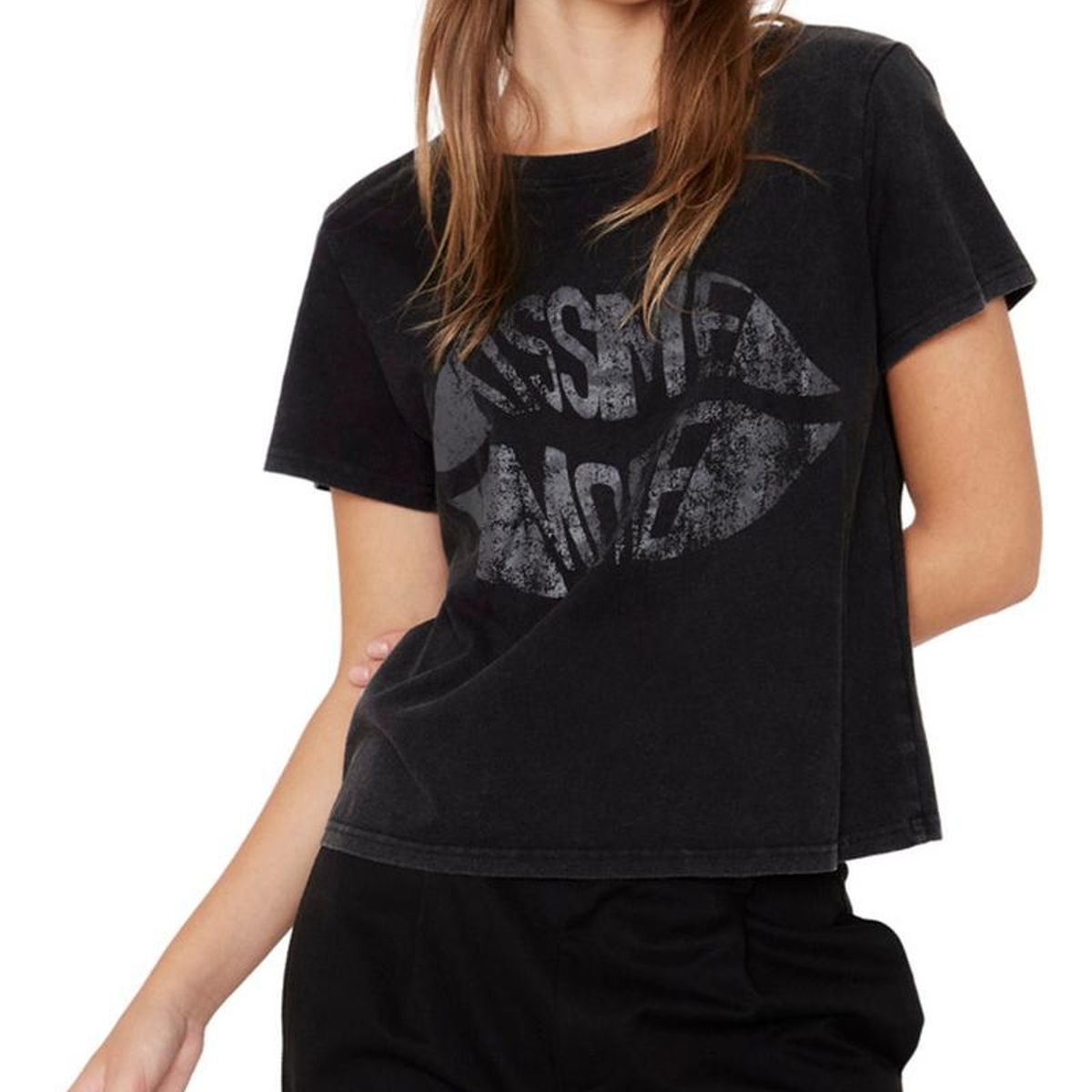 JACINTA TIENDA - Polera Kiss negra Jacinta Tienda