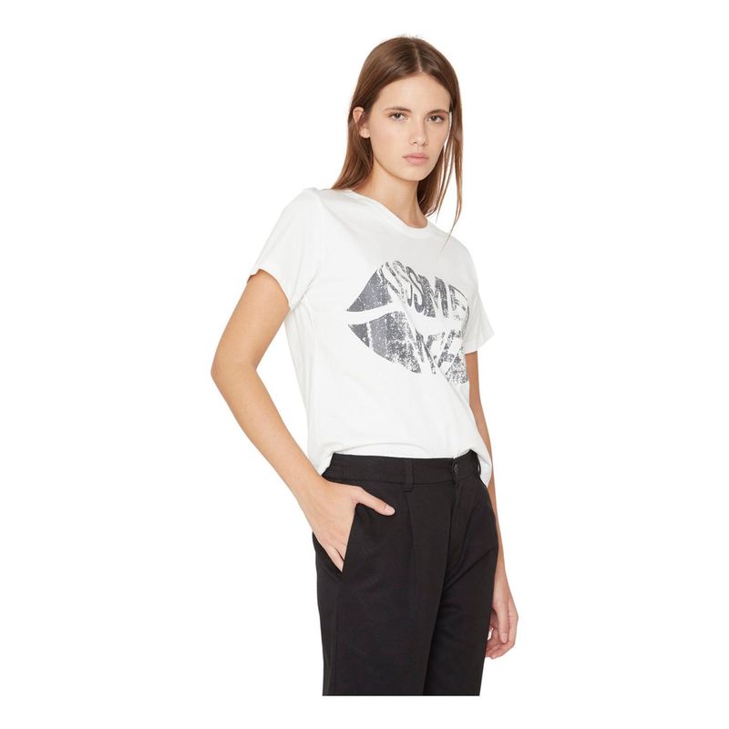 JACINTA TIENDA - Polera Kiss blanca Jacinta Tienda