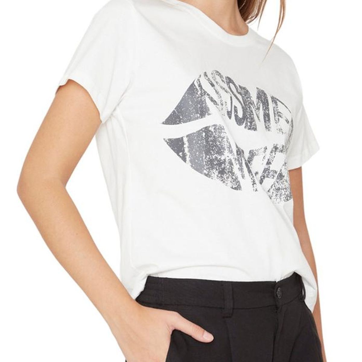 JACINTA TIENDA - Polera Kiss blanca Jacinta Tienda