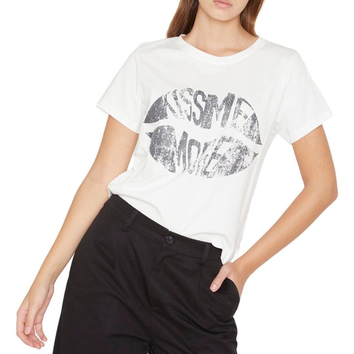 JACINTA TIENDA - Polera Kiss blanca Jacinta Tienda