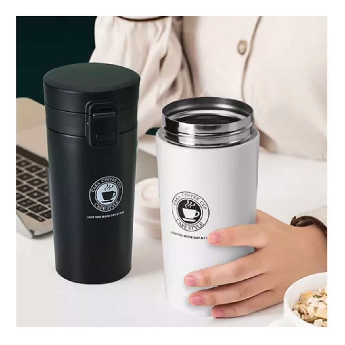 GENERICO - Taza De Café De Acero Inoxidable Taza De Agua Caliente 380ml