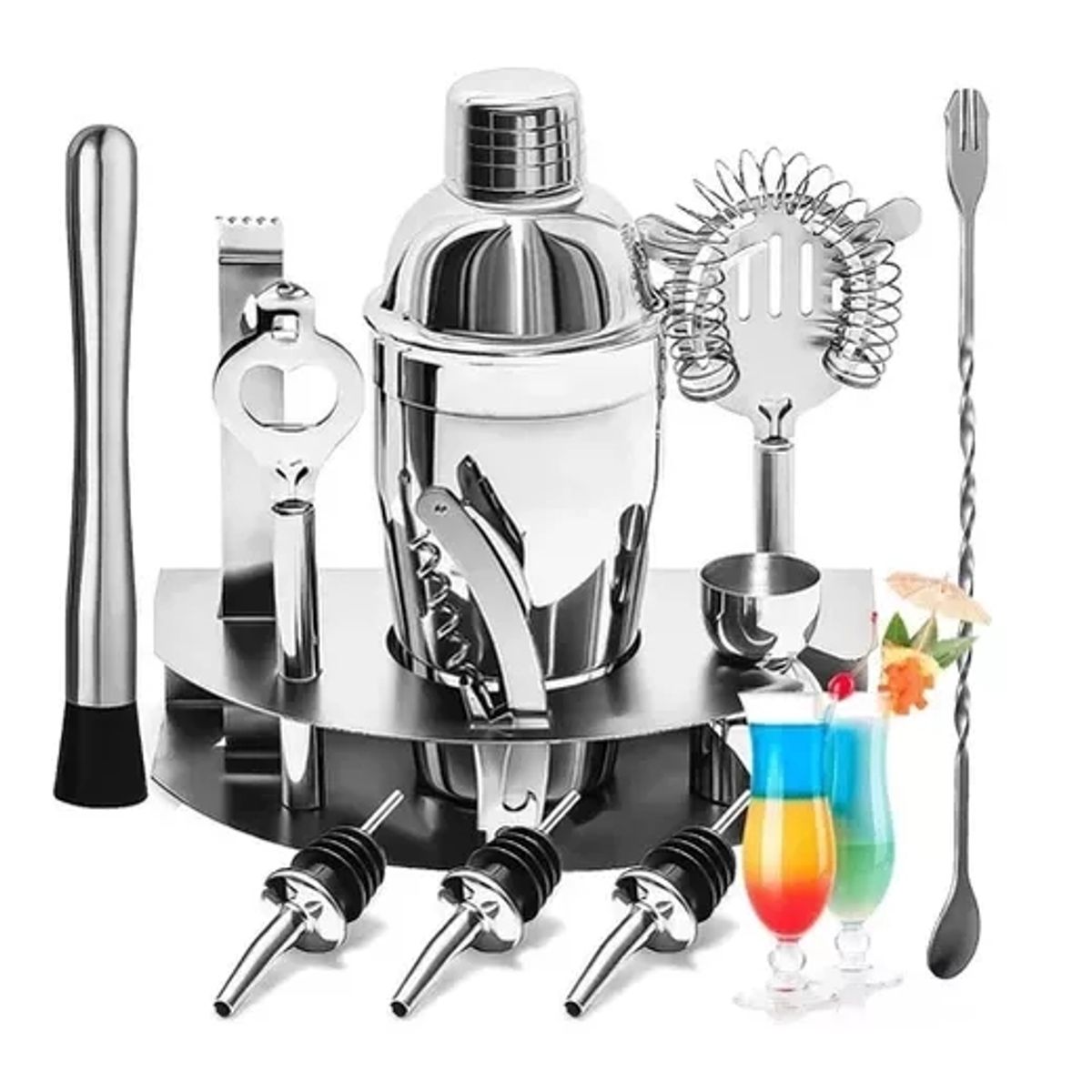 GENERICO - Kit De Accesorios De Bar Cóctel 12 Piezas 550ml