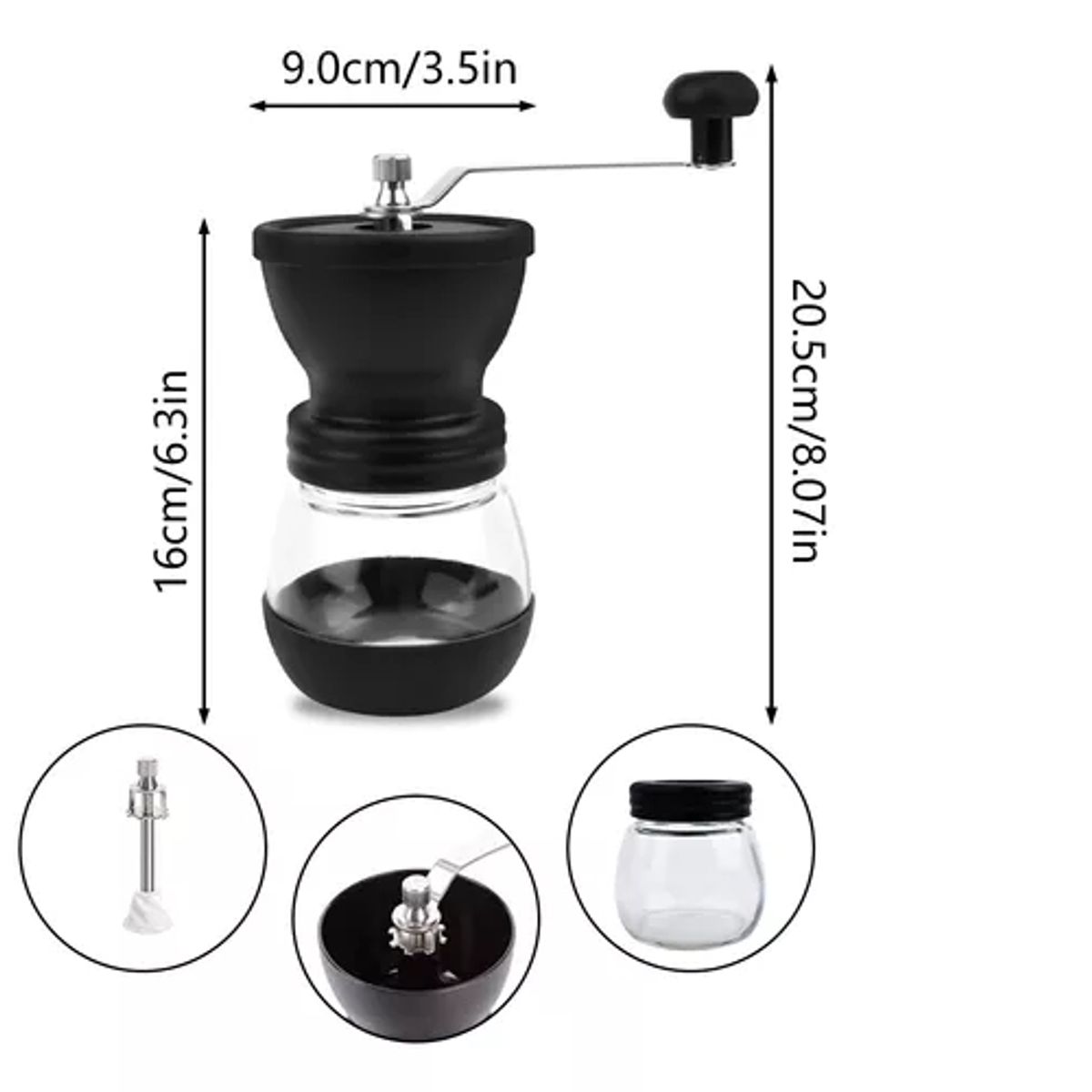 GENERICO - Molinillo De Café Moledor Manual De Granos Café Y Semillas Color Negro