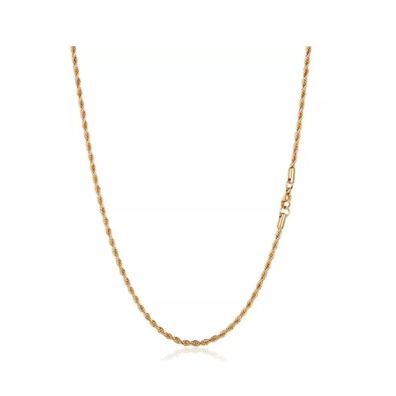GENERICO - Collar Cadena Hombre Acero Inoxidable Torbillon Dorado