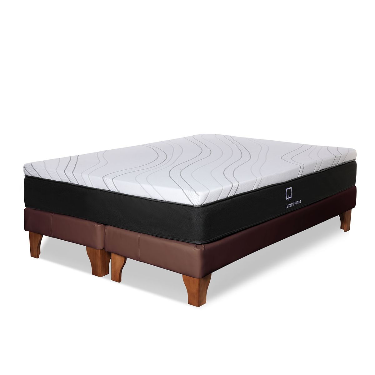 LATAM HOME - CAMA ZEN TOP FOAM HYBRID PU CHOCOLATE 2PZA
